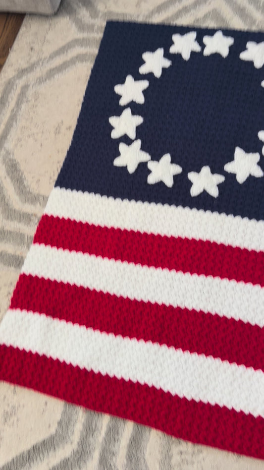 Digital Download - Betsy Ross Flag Afghan - Crochet Pattern